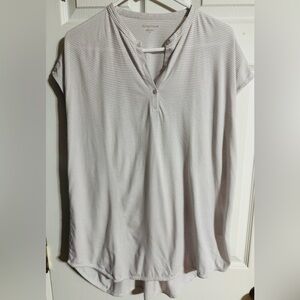 Eileen Fisher Striped Gray Top